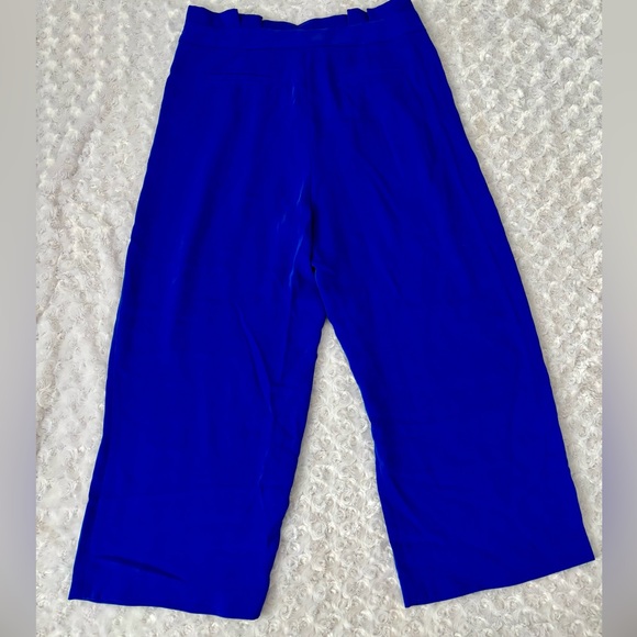 Tahari Royal Blue Wide Leg Pants Size 10 | High Waist & Cropped Fit NWT - Picture 8 of 14